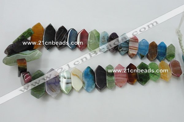 CAG5450 15.5 inches 10*20mm - 12*48mm freeform agate gemstone beads