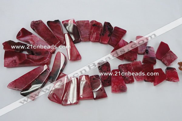 CAG5454 15.5 inches 12*20mm - 16*70mm freeform agate gemstone beads