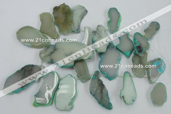 CAG5478 15.5 inches 20*30mm - 40*68mm freeform agate gemstone beads