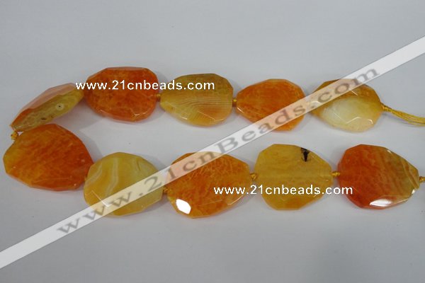 CAG5486 15.5 inches 30*35mm – 35*40mm faceted freeform agate beads