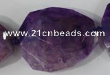 CAG5487 15.5 inches 30*35mm – 35*40mm faceted freeform agate beads