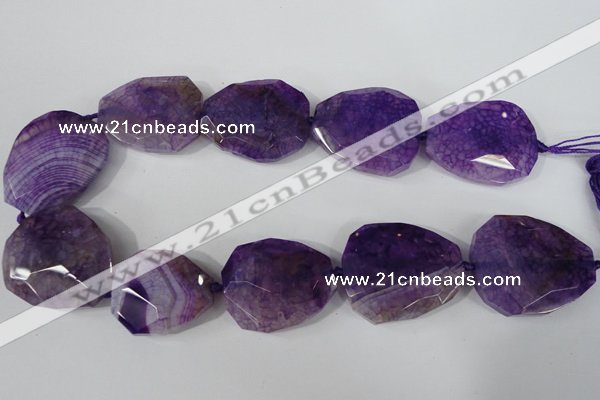 CAG5487 15.5 inches 30*35mm – 35*40mm faceted freeform agate beads