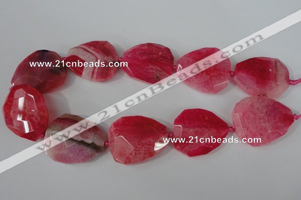 CAG5488 15.5 inches 30*35mm – 35*40mm faceted freeform agate beads