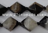 CAG5495 15.5 inches 18*18mm faceted bicone agate gemstone beads