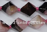 CAG5496 15.5 inches 18*18mm faceted bicone agate gemstone beads