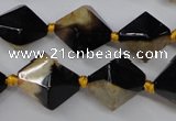 CAG5497 15.5 inches 18*18mm faceted bicone agate gemstone beads