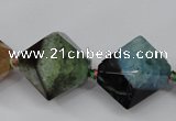 CAG5502 15.5 inches 22*22mm faceted bicone agate gemstone beads