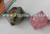 CAG5503 15.5 inches 13*13mm – 22*22mm faceted bicone agate beads