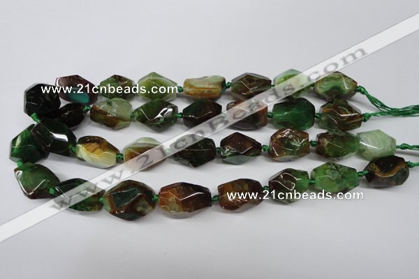 CAG5505 15.5 inches 15*20mm – 20*25mm faceted nuggets agate beads