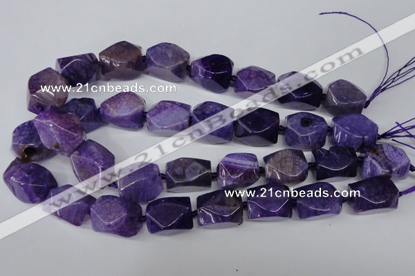 CAG5510 15.5 inches 16*17*22mm faceted nuggets agate beads