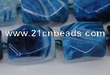 CAG5511 15.5 inches 16*17*22mm faceted nuggets agate beads