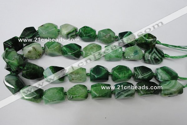 CAG5512 15.5 inches 16*17*22mm faceted nuggets agate beads