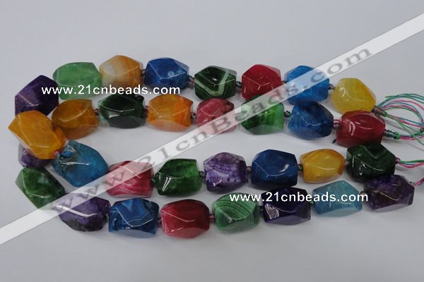 CAG5513 15.5 inches 16*17*22mm faceted nuggets agate beads