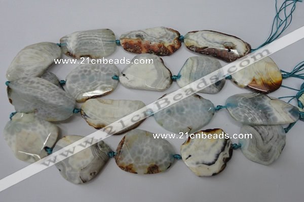 CAG5536 15.5 inches 25*30mm - 25*48mm freeform agate gemstone beads