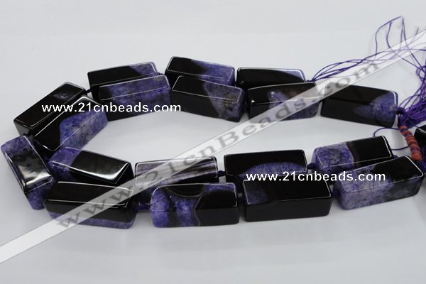 CAG5541 15.5 inches 15*15*40mm cuboid agate druzy geode beads