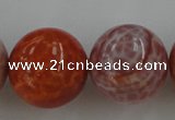 CAG5568 15.5 inches 20mm round natural fire agate beads wholesale