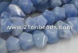 CAG557 16 inches 8*12mm faceted freeform blue agate beads wholesale