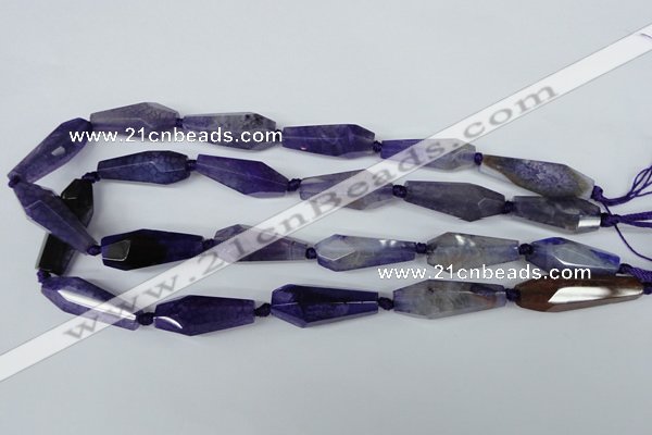 CAG5572 15 inches 15*20mm - 15*38mm faceted nuggets agate beads