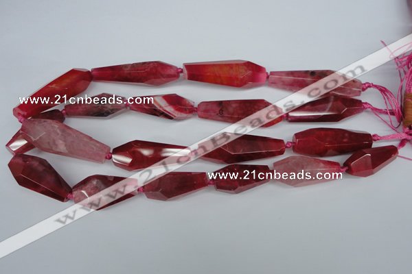 CAG5575 15 inches 15*30mm - 18*45mm faceted nuggets agate beads