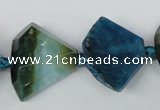 CAG5576 15 inches 20*25mm faceted triangle dragon veins agate beads