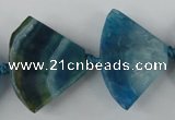 CAG5577 15 inches 22*32mm faceted triangle dragon veins agate beads