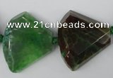 CAG5579 15 inches 22*30mm faceted triangle dragon veins agate beads