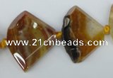 CAG5580 15 inches 20*30mm faceted triangle dragon veins agate beads