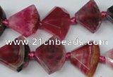 CAG5581 15 inches 15*20mm faceted triangle dragon veins agate beads