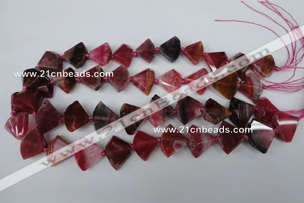 CAG5581 15 inches 15*20mm faceted triangle dragon veins agate beads