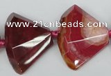 CAG5582 15 inches 25*32mm faceted triangle dragon veins agate beads