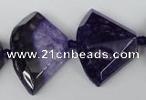 CAG5583 15 inches 20*30mm faceted triangle dragon veins agate beads