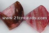 CAG5584 15 inches 30*40mm faceted triangle dragon veins agate beads