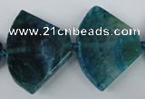 CAG5585 15 inches 30*40mm faceted triangle dragon veins agate beads