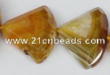 CAG5586 15 inches 30*40mm faceted triangle dragon veins agate beads