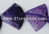 CAG5587 15 inches 30*40mm faceted triangle dragon veins agate beads