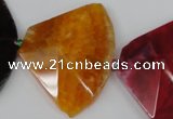 CAG5589 15 inches 30*42mm faceted triangle dragon veins agate beads