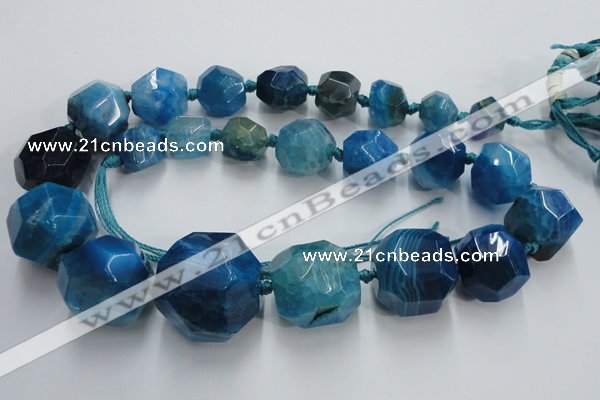 CAG5591 15 inches 10*12mm - 25*27mm faceted nuggets agate beads