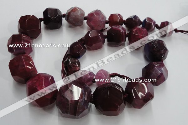 CAG5594 15 inches 10*12mm - 25*27mm faceted nuggets agate beads