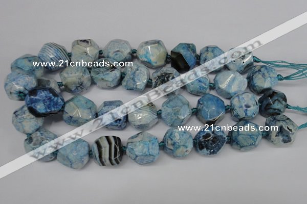 CAG5598 15 inches 20mm faceted nuggets agate gemstone beads