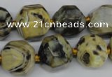 CAG5599 15 inches 15mm faceted nuggets agate gemstone beads