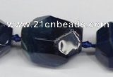 CAG5613 15 inches 25*30mm faceted nuggets agate gemstone beads