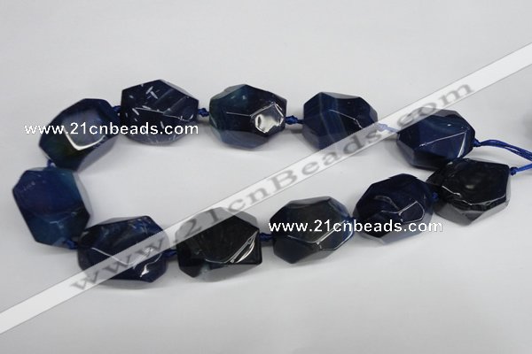 CAG5613 15 inches 25*30mm faceted nuggets agate gemstone beads