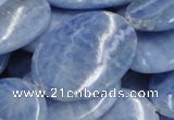 CAG562 16 inches 30*40mm oval blue agate gemstone beads wholesale