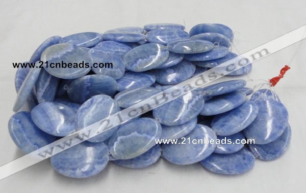 CAG562 16 inches 30*40mm oval blue agate gemstone beads wholesale