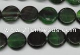 CAG5625 15 inches 12mm flat round dragon veins agate beads