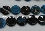 CAG5627 15 inches 12mm flat round dragon veins agate beads