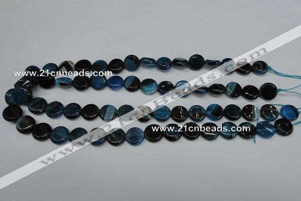 CAG5627 15 inches 12mm flat round dragon veins agate beads