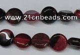 CAG5628 15 inches 12mm flat round dragon veins agate beads