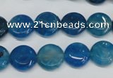 CAG5631 15 inches 12mm flat round dragon veins agate beads