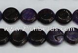 CAG5633 15 inches 12mm flat round dragon veins agate beads